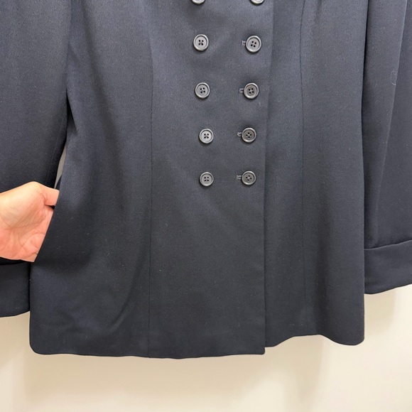 Ralph Lauren Vintage Wool Coat Jacket Velvet Collar USA Union Tag Black Size 4 - Picture 6 of 11